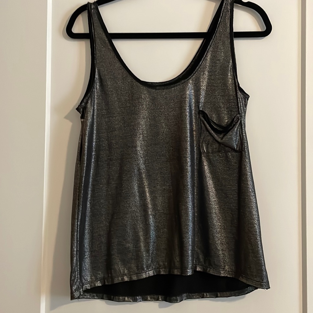 Silver Tank With Pocket